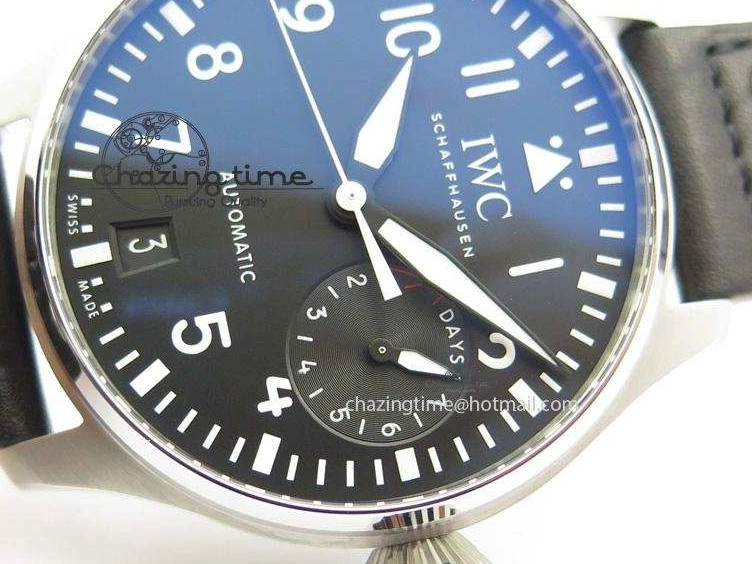 MIROTIME 0514 GoodFit Big Pilot Real PR IW500912 ZF Best Edition Black Dial On Black Leather Strap A 7287